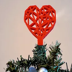 Geometric Heart Tree Topper