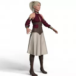 Girl in Corset 3d model