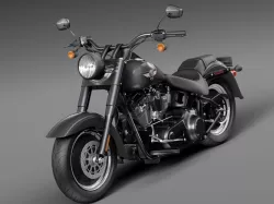 Harley Davidson Fatboy S Black Matt 2016 3d model