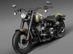 Harley Davidson Softail Slim S Army Design 2016 3d model