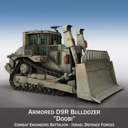 IDF Armored CAT D9R Bulldozer 3d model
