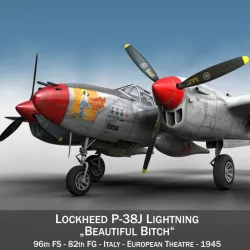 Lockheed P-38 Lightning - Beautiful Bitch 3d model