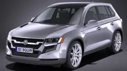 Lowpoly Generic SUV crossover 2017 3d model