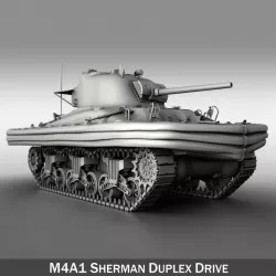 M4A1 Sherman - Duplex Drive 3d model