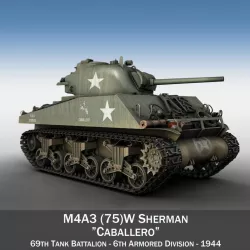 M4A3 75mm - Sherman - Caballero 3d model