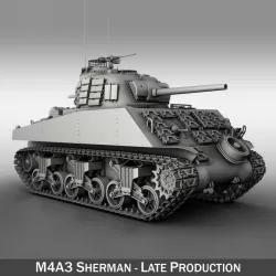 M4A3 Sherman - Late Production - Pacific theatre 3d model