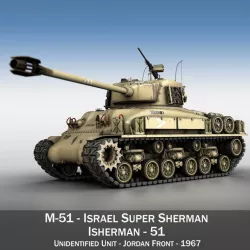 M51 Israel Super Sherman - 51 3d model