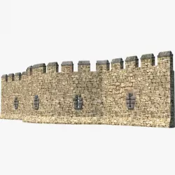 Medieval Castle Stone Wall 3d model