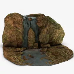 Mossy waterfall 3d model