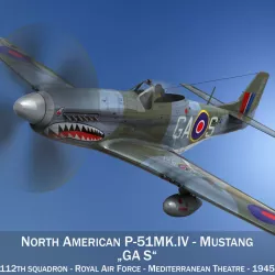 North American P-51K Mustang MK.IV - RAF 3d model