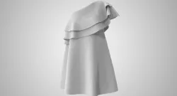 One-Shoulder Dress 3d model
