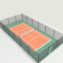 Outdoor Tennis Field 3d model