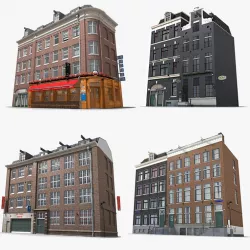 Photorealistic European Buildings City Set 5 3d model