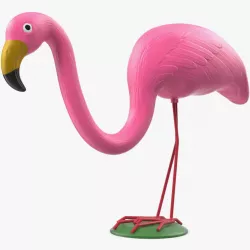 Plastic Pink Flamingo Lawn Garden Decor 3d model