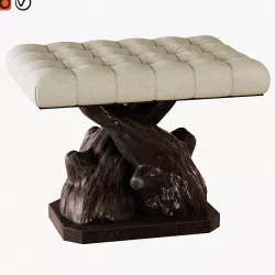Pouf Boiserie 3d model
