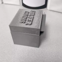 Print in Place storage, coin, paperclip Box with Flip open Top D-Ring - TinkerCad Designed