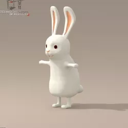 Rabbit cartoon character 3d model
