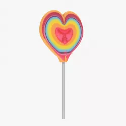 Rainbow lollipop heart shaped candy 3d model