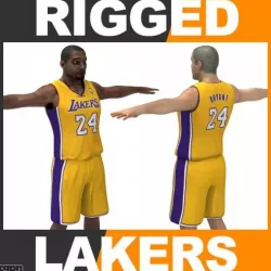 Rigged Basketball Player - Los Angeles Lakers 3d model