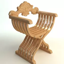 Savonarola X Chair Photorealistic 3d model
