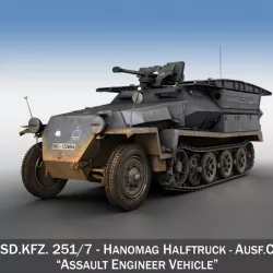 SD.KFZ.251/7 Ausf.C - Half-truck Assault Engineer Vehicle 3d model