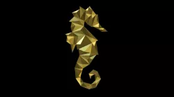 sea horse figure low poly 3d model