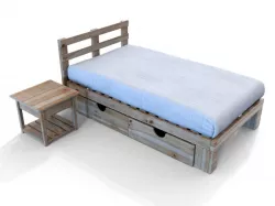 Simple Wooden Bed 3d model