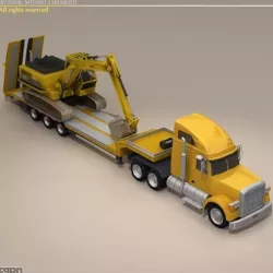 Step Frame Trailer Truck  3d model
