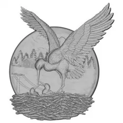 Stork wall art 3d stl models for artcam and aspire