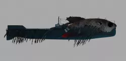 Submarine camouflaged with fish skin - Queen of Depths 3d model