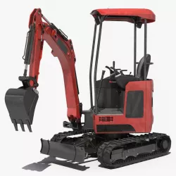 Tracked Mini Excavator Generic Rigged 3d model