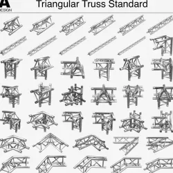 Triangular Truss Standart 008 3d model