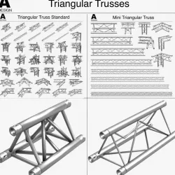 Triangular Trusses 002 3d model