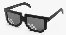 Unisex Square Shaped Mosaic Sunglasses 3d model
