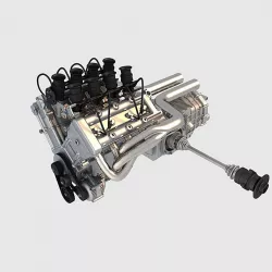 V8 engine 02 3d model