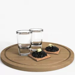 Vodka with Black Caviar 3d model