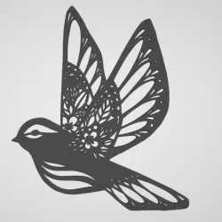 Wall decoration bird flower