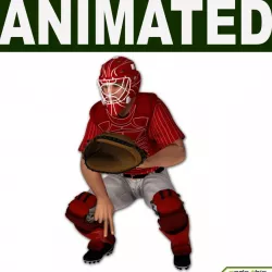 White Baseball Player Hi-poly CATCHER 3d model