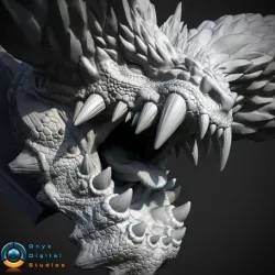 3D Printable Monster hunter head - Nergigante 3D print model