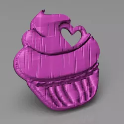 Airy cupcake keychain