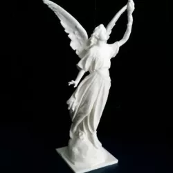 Angel statue with fire