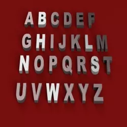ARIAL BLACK font uppercase and lowercase 3D letters STL file