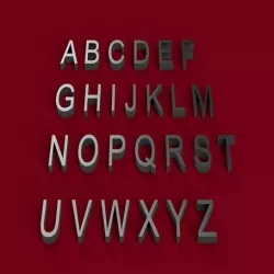 ARIAL font uppercase 3D letters STL file