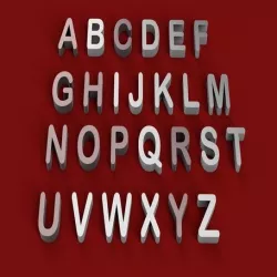 ARIAL ROUNDED font uppercase and lowercase 3D letters STL file
