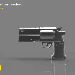 Big caliber revolver Low-poly