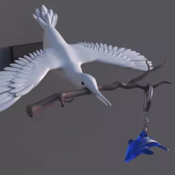 Bird key ring wall