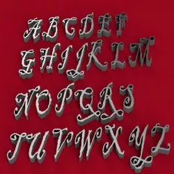 BLACKADDER font uppercase 3D letters STL file