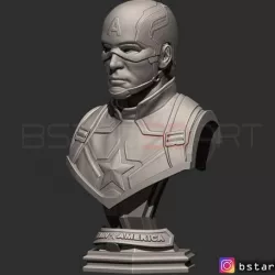 Captain America bust with Helmet - Infinity War - Endgame - Marvel
