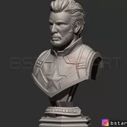 CAPTAIN AMERICA BUST WITHout HELMET - INFINITY WAR - ENDGAME - MARVEL