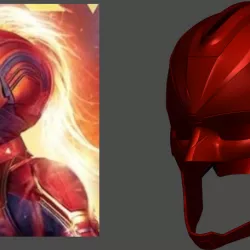 Captain Marvel helmet - Fan Art for cosplay 3D print model